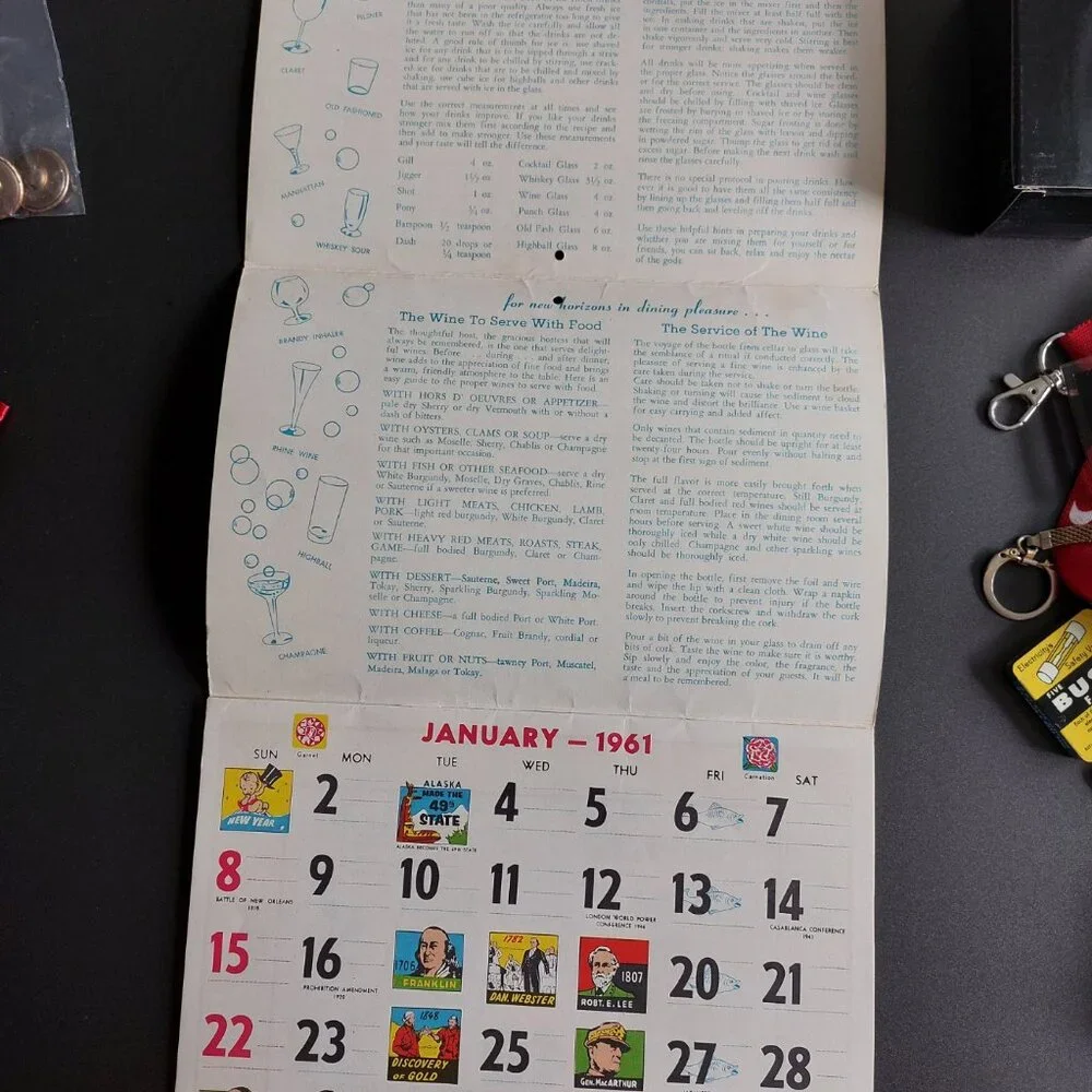 vintage 1961 bar calendar from WK Oriental Foods in Regina - Picture 2 of 16